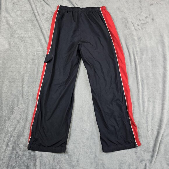 Nike Track Pants Boys XL 18-20 Black Red Stripe Athletic Zip Hem Warm Up - Picture 3 of 14